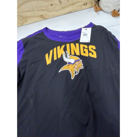 Nike Minnesota Vikings T-Shirt Short Sleeve Black/Purple Women XXL Two Tone - Picture 10 of 11